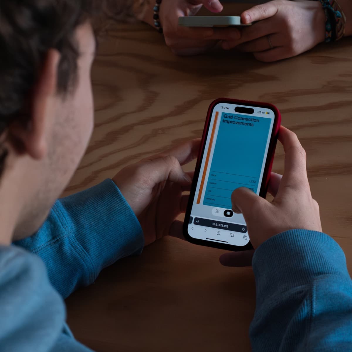 Student playing the grid connection improvements minigame